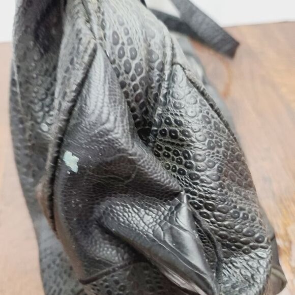 Vintage 80s NAS Alentino Faux Snakeskin Python Abstract Patchwork Purse - Picture 8 of 16